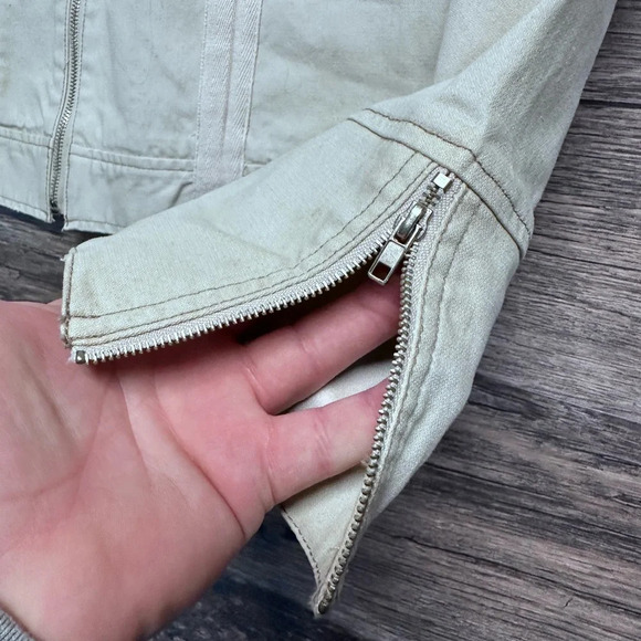 Kenzie Jeans Cream Tan Utility Womens Jacket Coat Size 8 - Picture 4 of 8